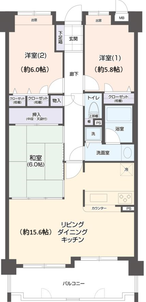 コアマンション小笹Ⅱ 208号 2,580万円